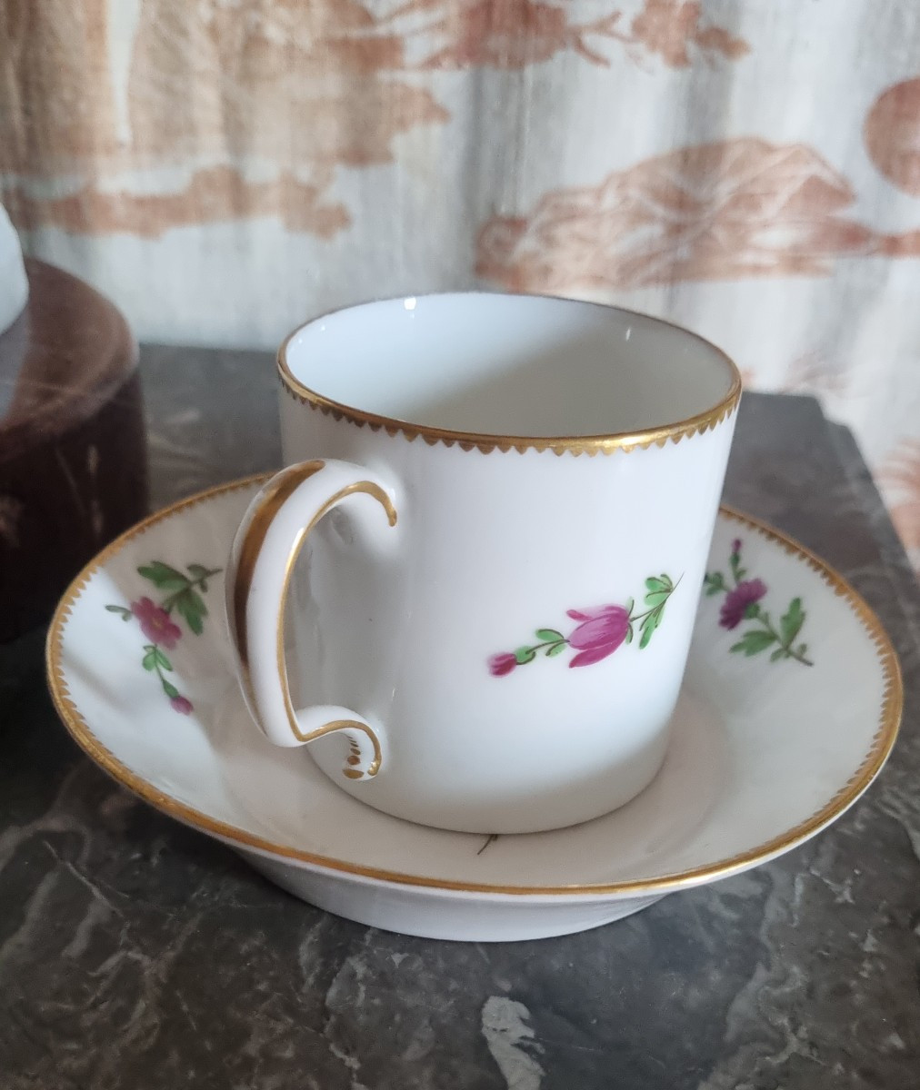 Manufacture Du Comte d'Artois - Litron Cup And Saucer - 18th Century Paris Porcelain-photo-2