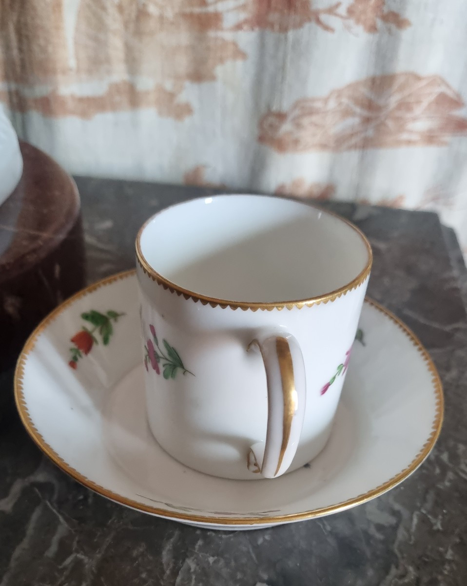 Manufacture Du Comte d'Artois - Litron Cup And Saucer - 18th Century Paris Porcelain-photo-3