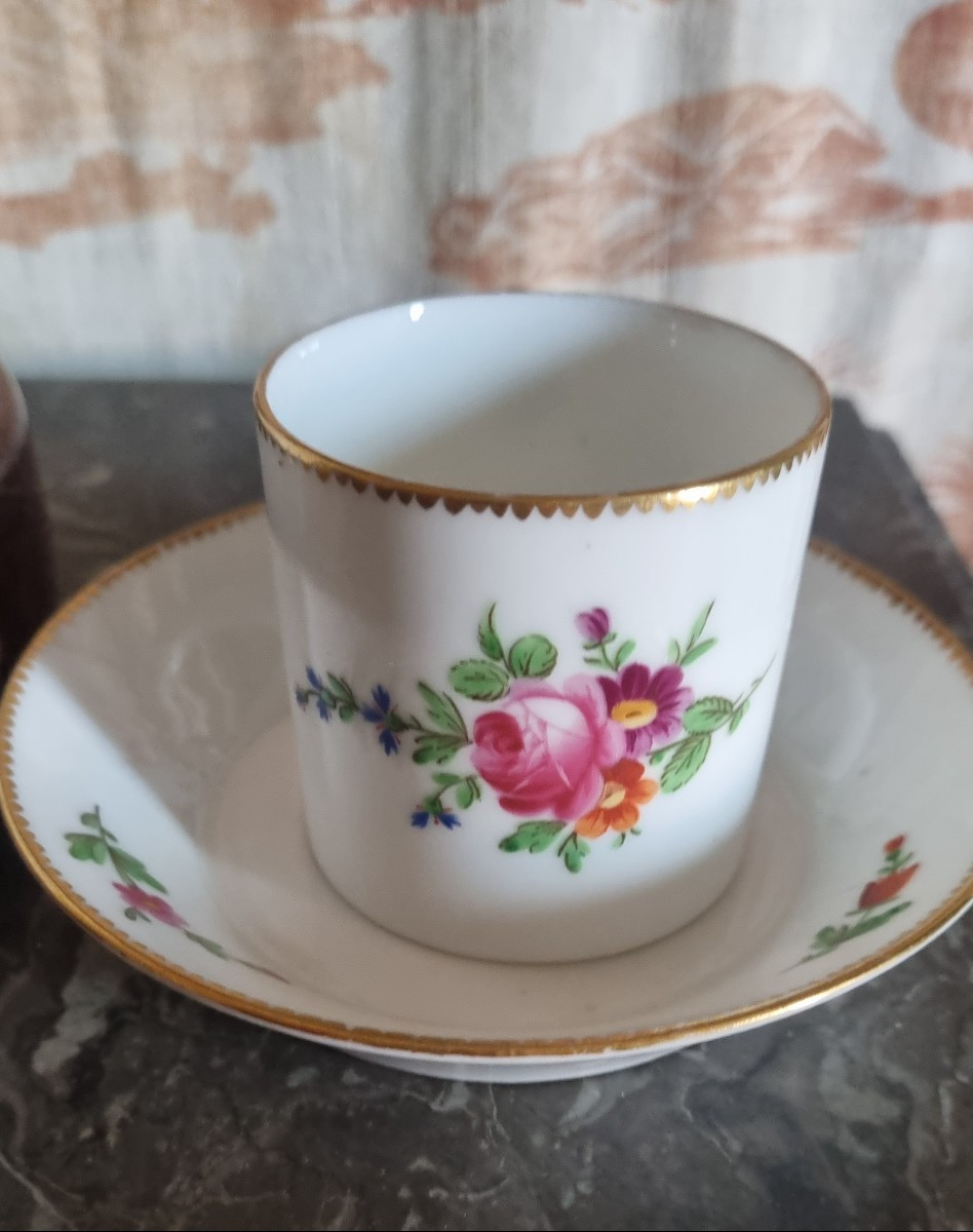Manufacture Du Comte d'Artois - Litron Cup And Saucer - 18th Century Paris Porcelain-photo-2