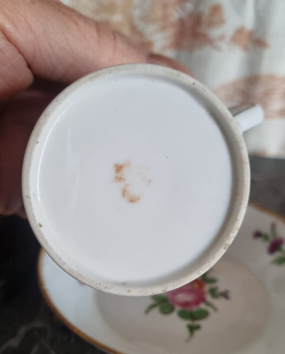 Manufacture Du Comte d'Artois - Litron Cup And Saucer - 18th Century Paris Porcelain-photo-4