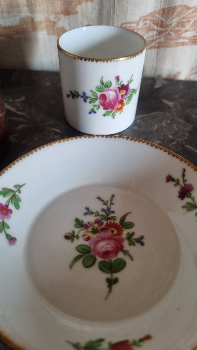 Manufacture Du Comte d'Artois - Litron Cup And Saucer - 18th Century Paris Porcelain-photo-5