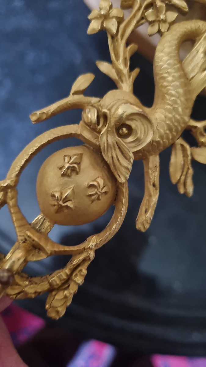 Fleur-de-lis Dauphin Gilt Bronze Napoleon III Royalist Period-photo-2