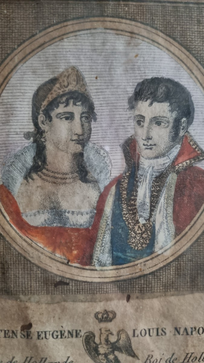 Hortense de Beauharnais / Louis Napoléon Bonaparte / roi et reine de Hollande EMPIRE GRAVURE-photo-2