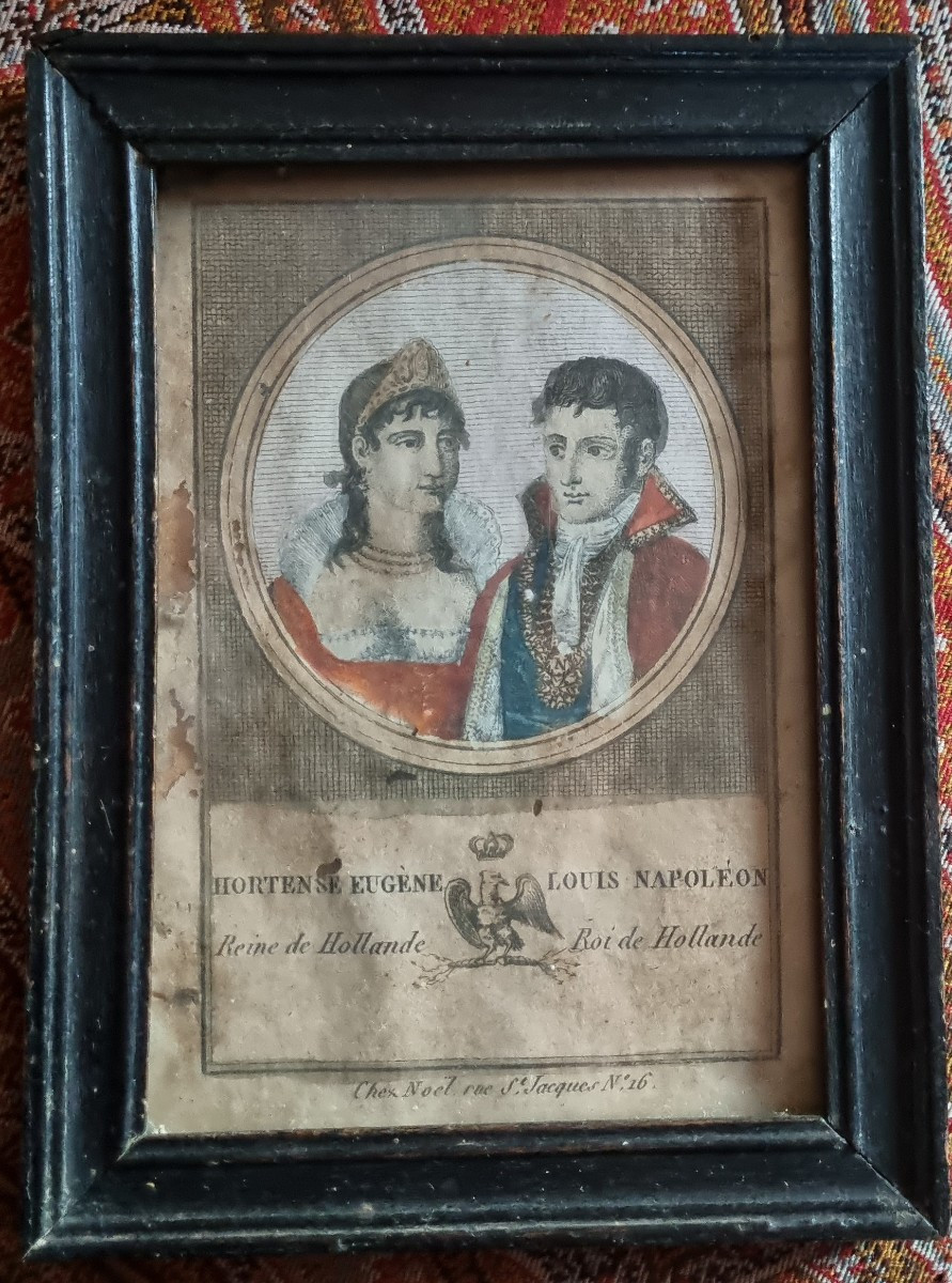 Hortense de Beauharnais / Louis Napoléon Bonaparte / roi et reine de Hollande EMPIRE GRAVURE-photo-3
