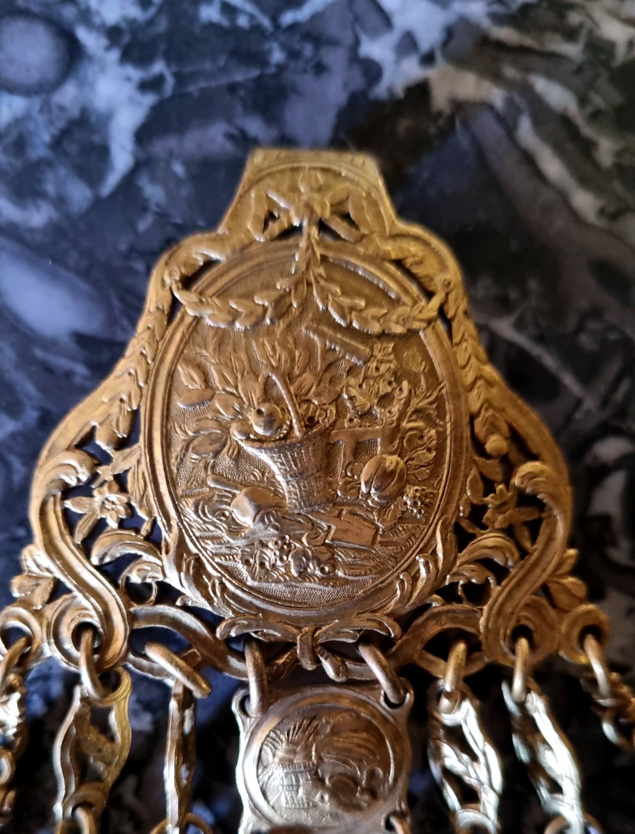 CHATELAINE BIJOU ANCIEN EPOQUE FIN XVIIIe POMPONNE -photo-2