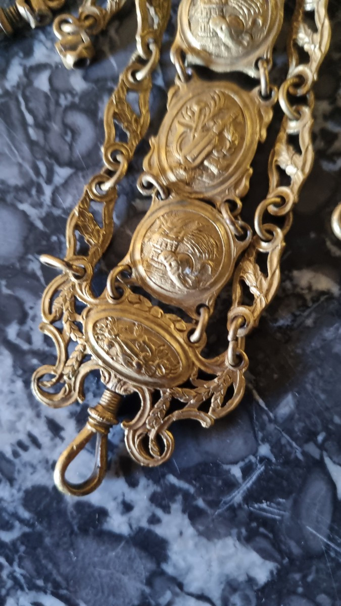 CHATELAINE BIJOU ANCIEN EPOQUE FIN XVIIIe POMPONNE -photo-3