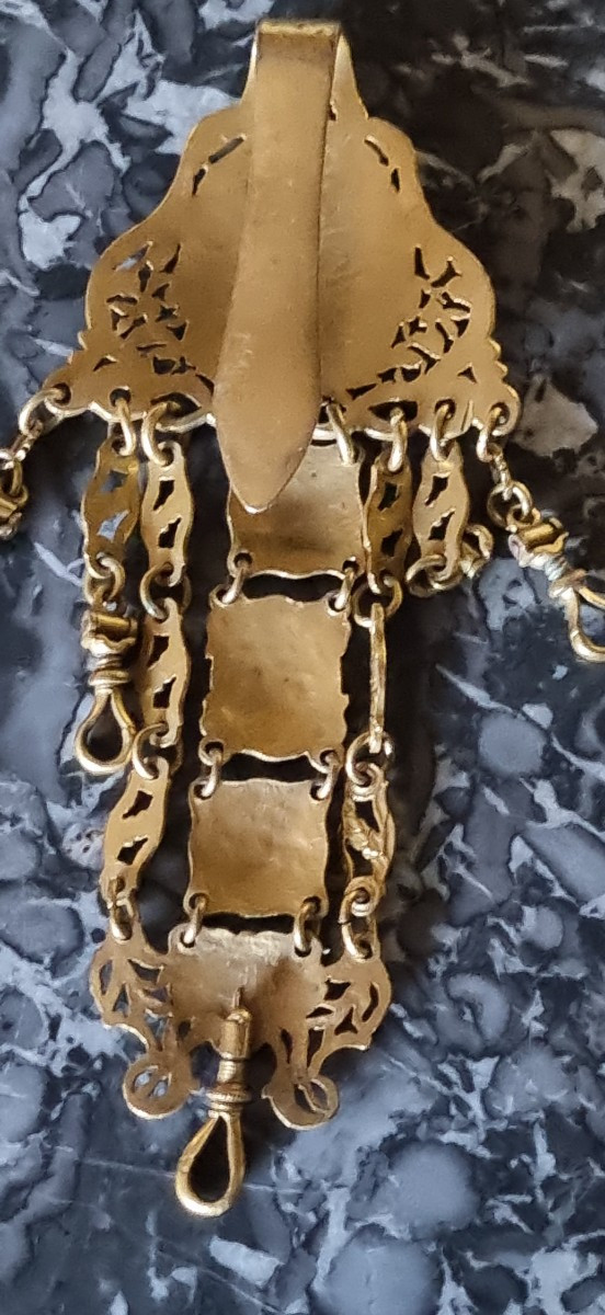 CHATELAINE BIJOU ANCIEN EPOQUE FIN XVIIIe POMPONNE -photo-4