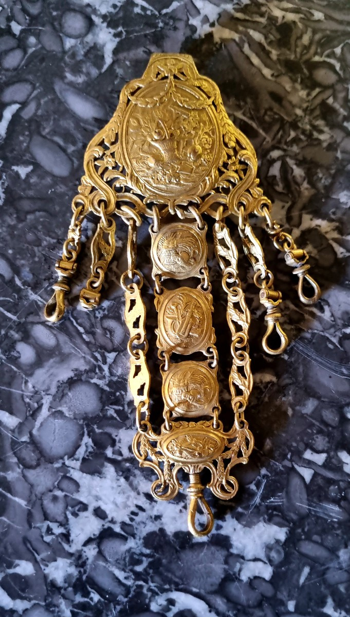 CHATELAINE BIJOU ANCIEN EPOQUE FIN XVIIIe POMPONNE 