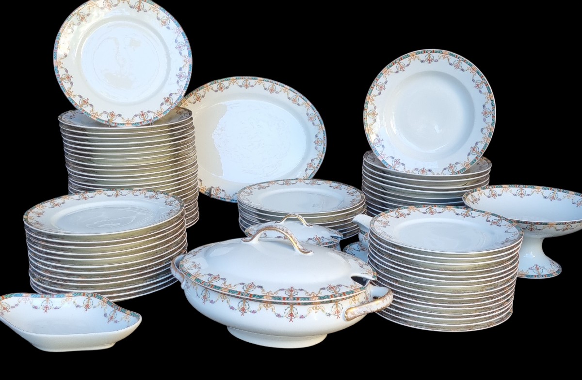 William Guérin Limoges Porcelain Dinner Service-photo-2