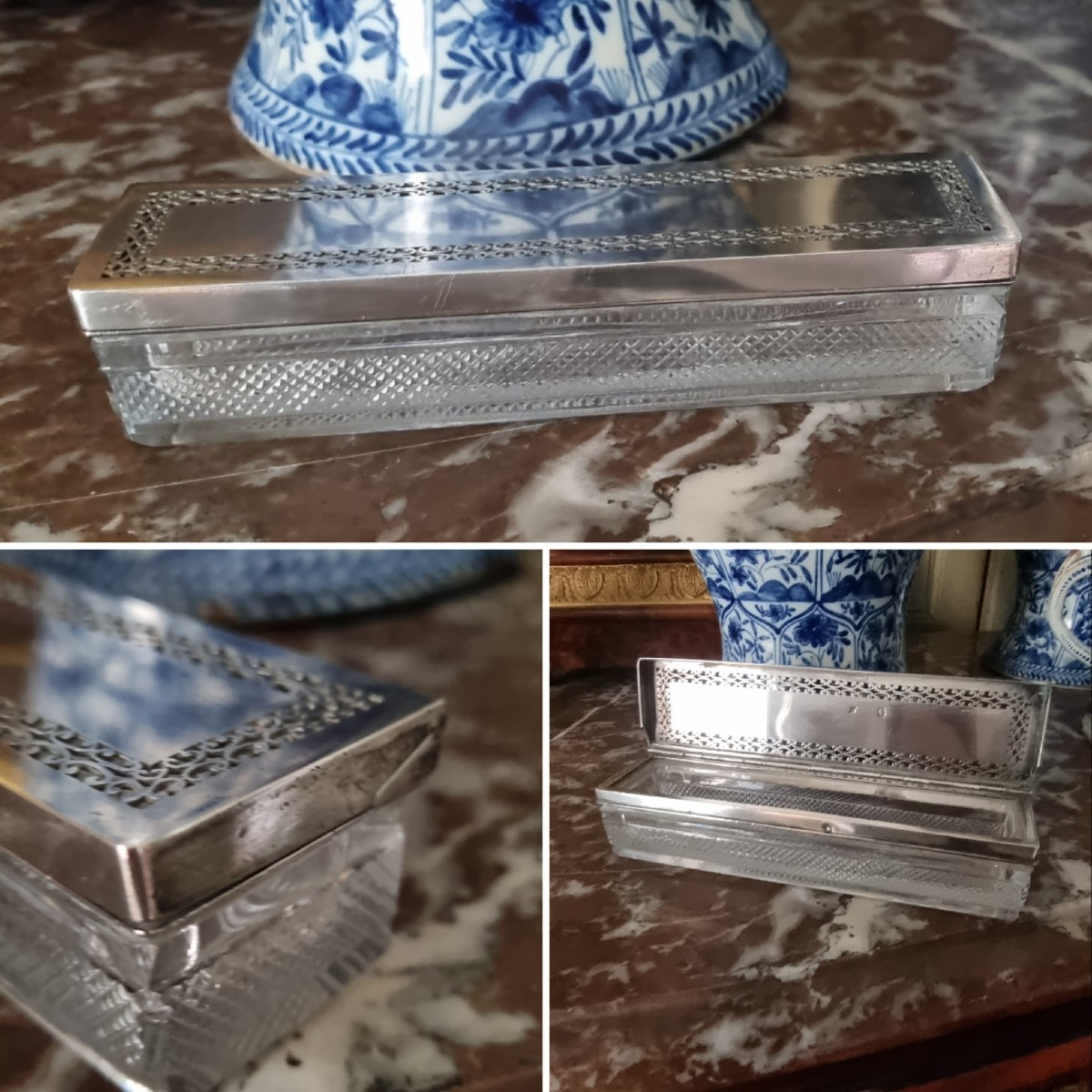 BOÎTE À RACINES ARGENT MASSIF POINCON AU COQ ET CRISTRAL EPOQUE EMPIRE ART DENTAIRE DENTISTE