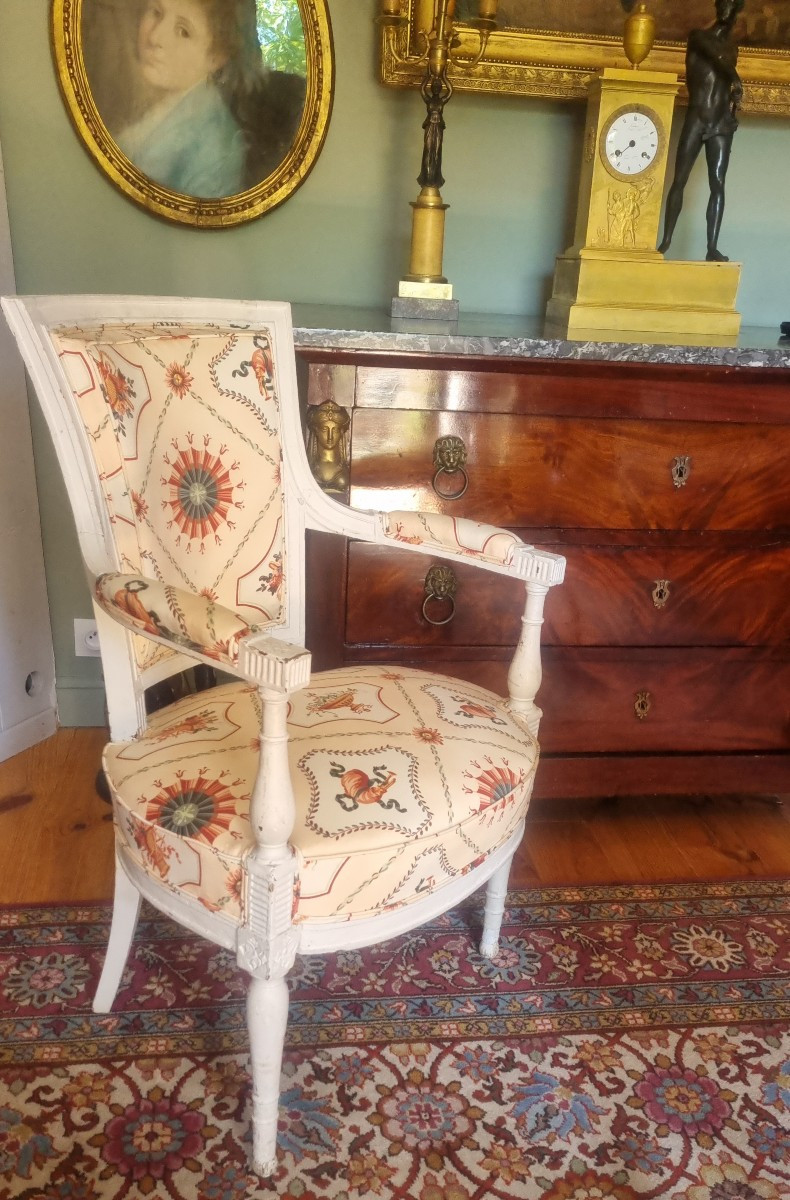 FAUTEUIL CABRIOLET EPOQUE DIRECTOIRE XVIIIe-photo-2