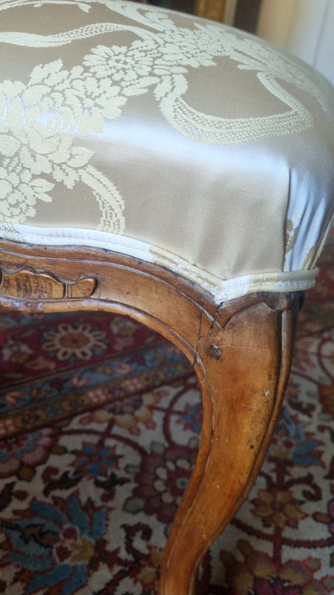 Natural Wood Tabouret Louis XV Period 18th Century-photo-3