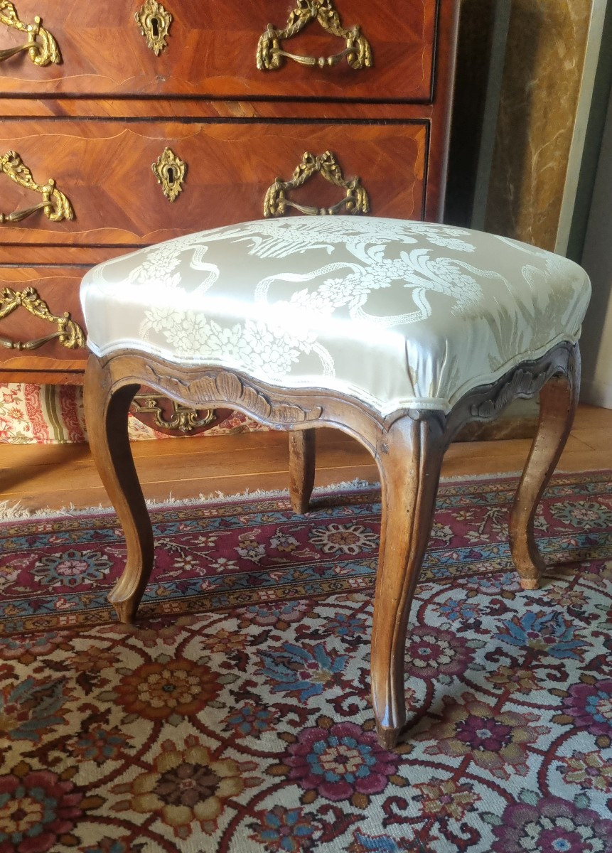 Natural Wood Tabouret Louis XV Period 18th Century