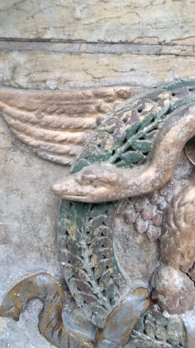 HAUT DE PORTE BOIS ET STUC EPOQUE EMPIRE NEO CLASSIQUE-photo-4