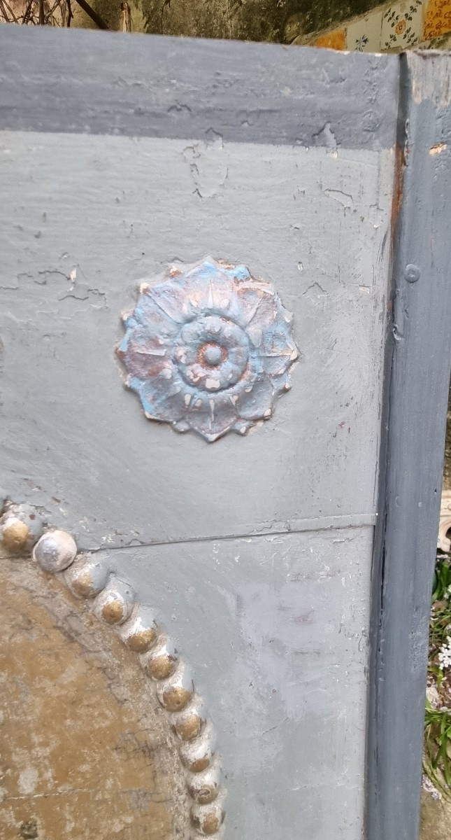 HAUT DE PORTE BOIS ET STUC EPOQUE EMPIRE NEO CLASSIQUE-photo-1