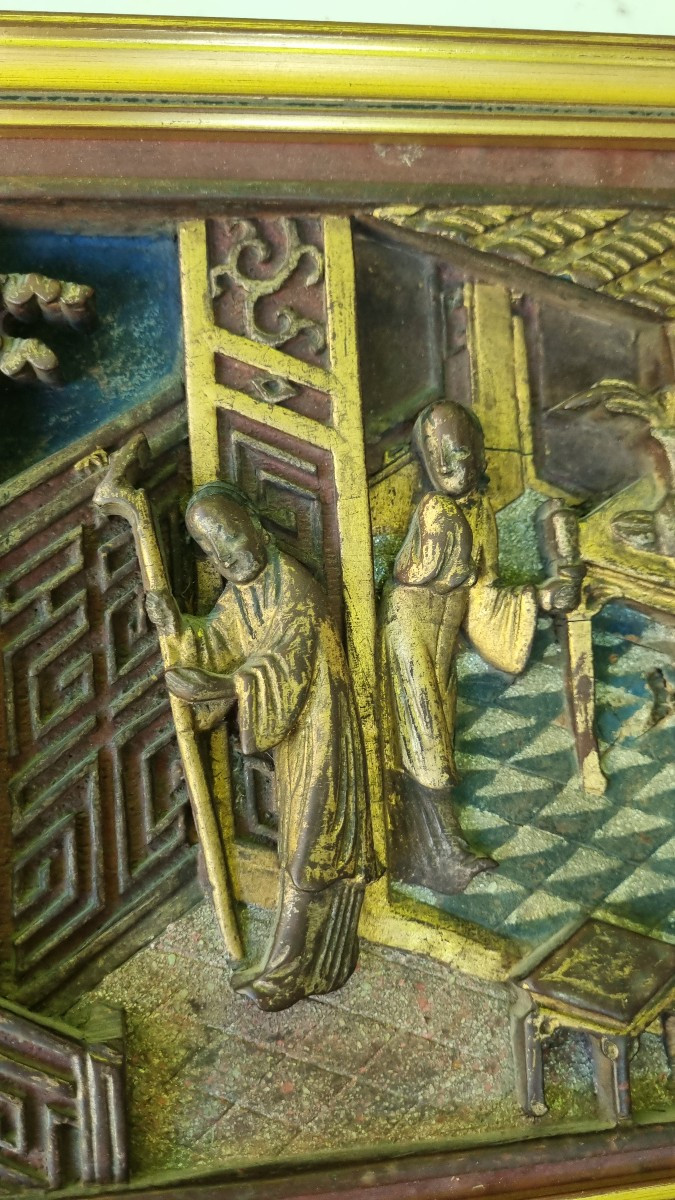 Pair Of Chinese Furniture Elements China 19th C. Gilded Carved Wood-photo-4