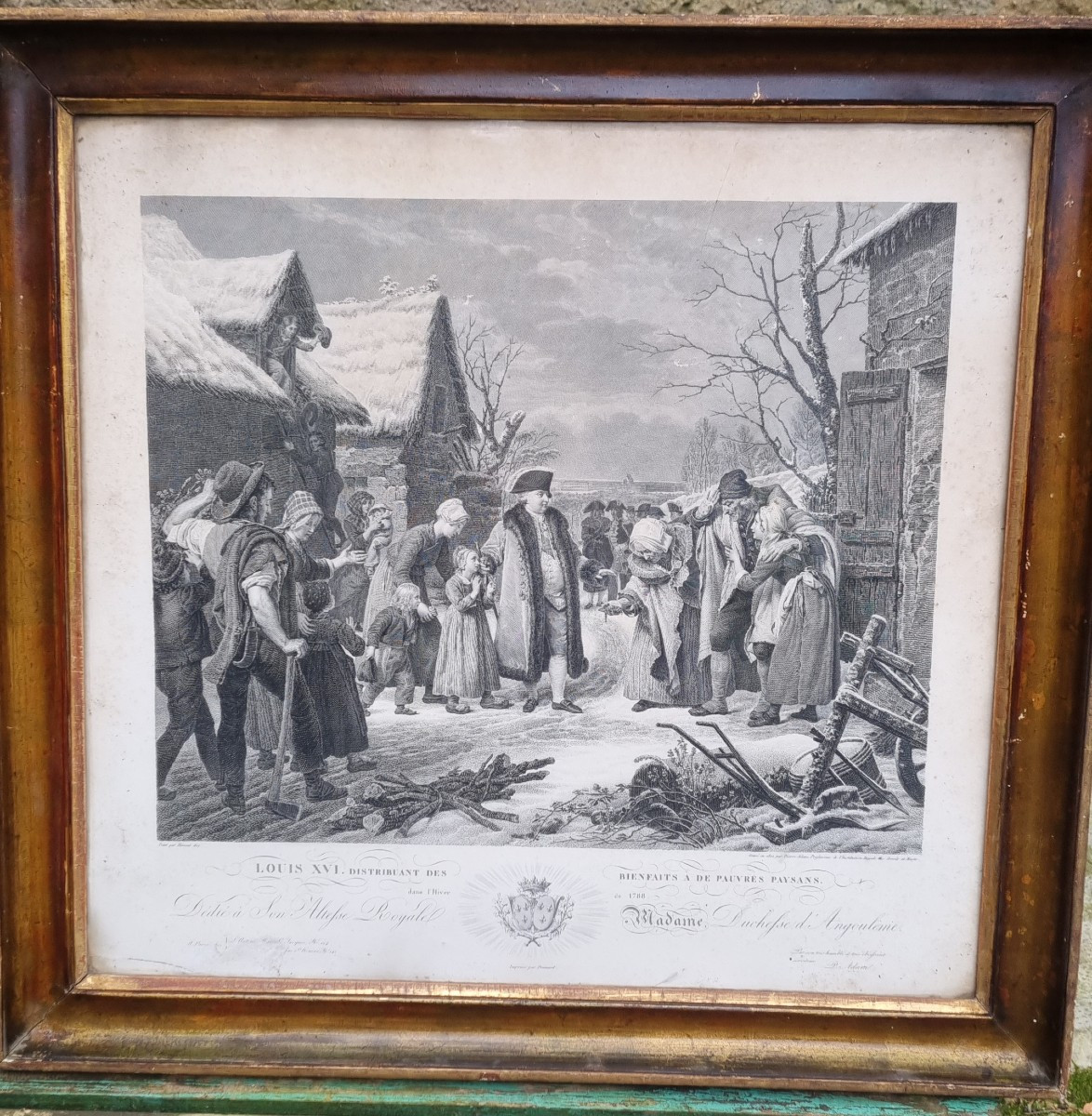 Gravure Louis XVI Distributing Alms To The Poor Monarchy Period Restauration-photo-2