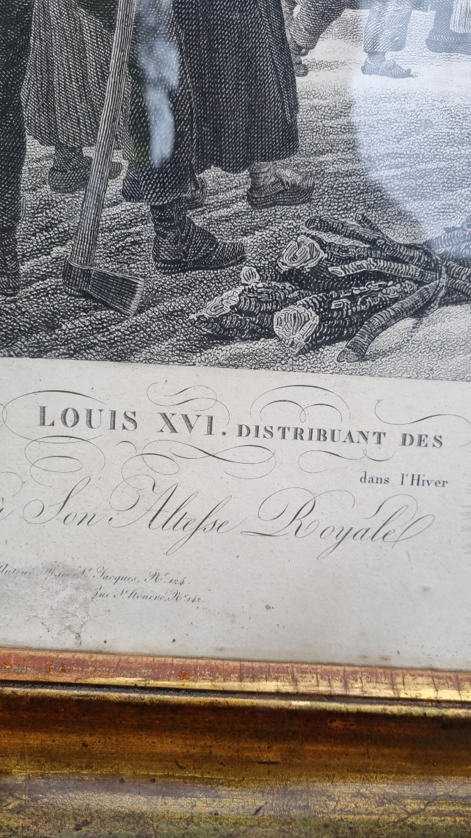 Gravure Louis XVI Distributing Alms To The Poor Monarchy Period Restauration-photo-2