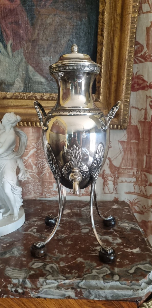 Samovar Silver Metal Table Fountain 19th Century-photo-2