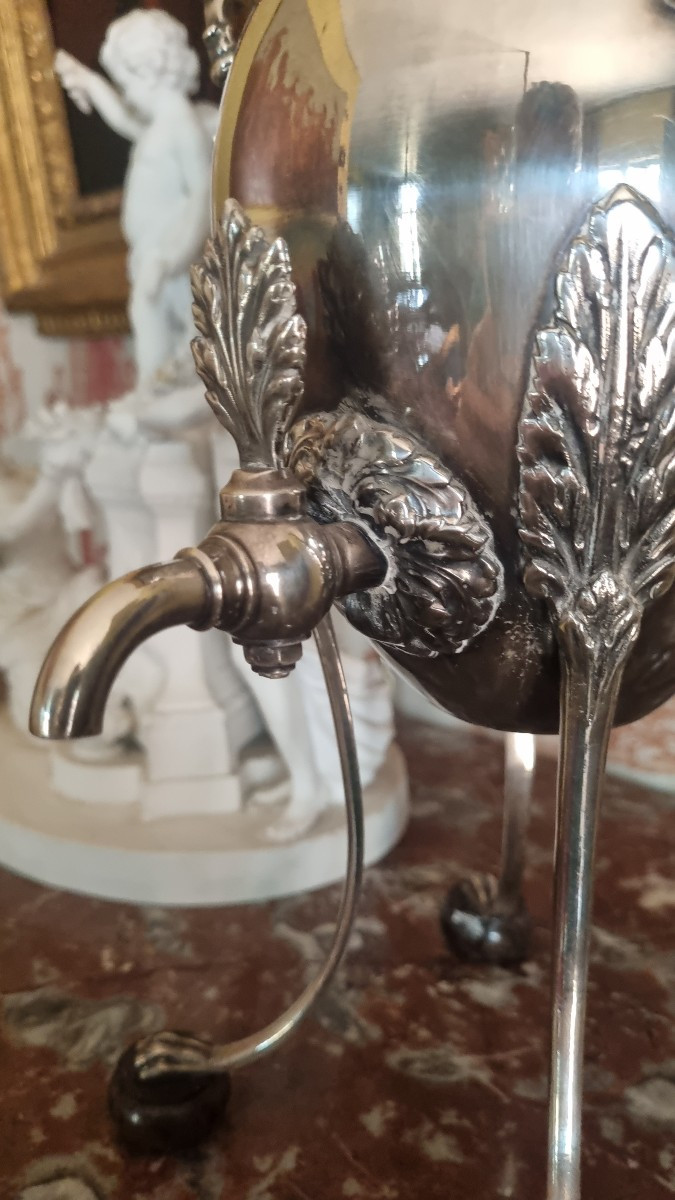 Samovar Silver Metal Table Fountain 19th Century-photo-3