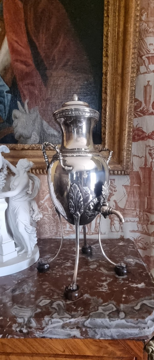 Samovar Silver Metal Table Fountain 19th Century-photo-3