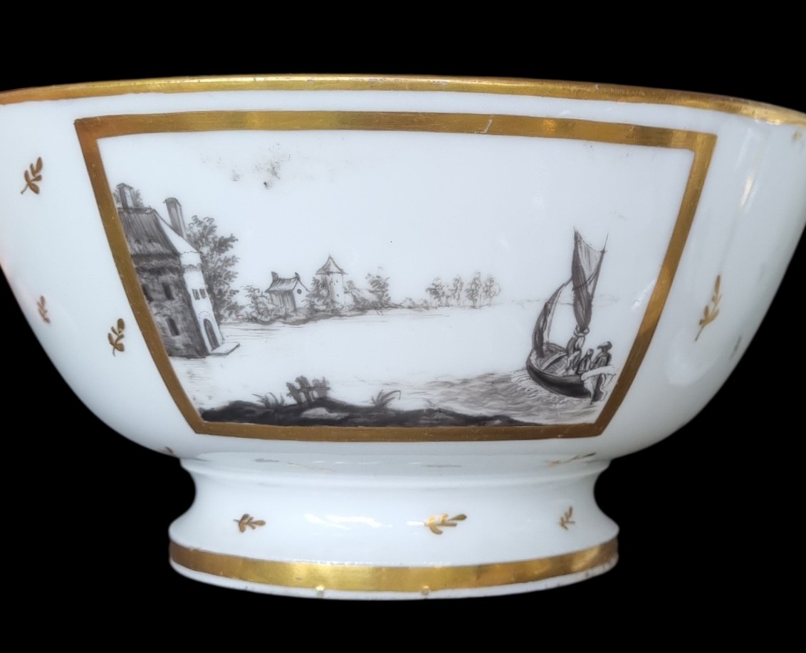 Manufacture De Locré - Porcelaine De Paris - Coffee Set Epoque Fin XVIIIe Grisaille-photo-5