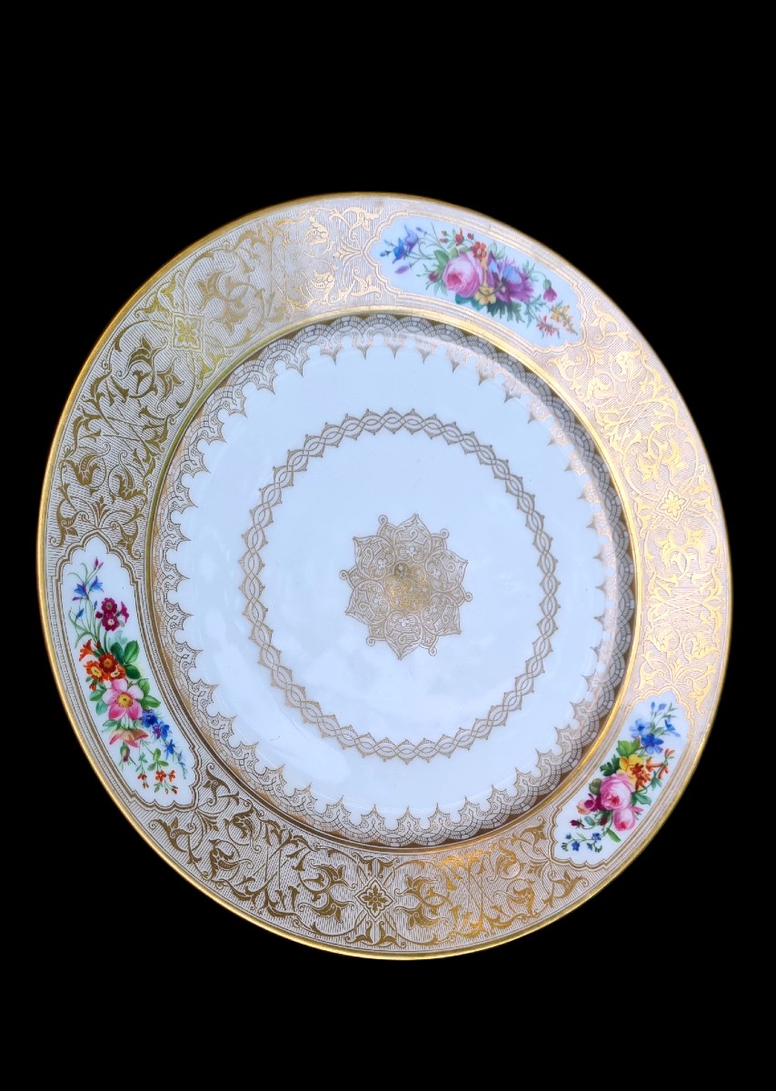 SERIE DE 4 ASSIETTES EN PORCELAINE DE SEVRES 1847 LOUIS-PHILIPPE ÉPOQUE -photo-1