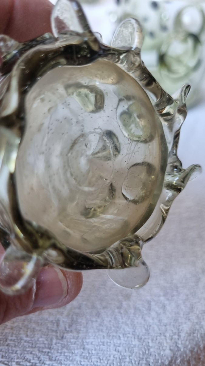 Série de 12 verres à pastilles en verre fumé ou blanc-photo-6