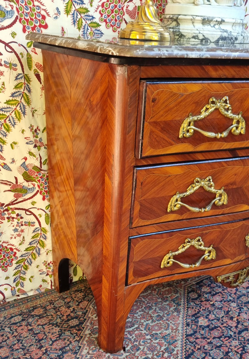 COMMODE EN MARQUETERIE ÉPOQUE LOUIS,XV XVIIIe-photo-4