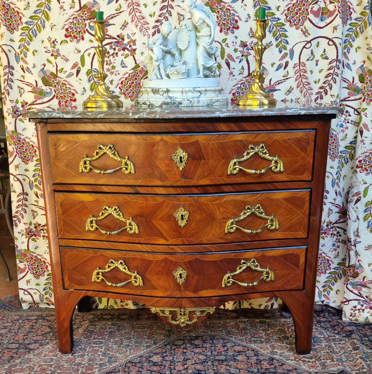 COMMODE EN MARQUETERIE ÉPOQUE LOUIS,XV XVIIIe