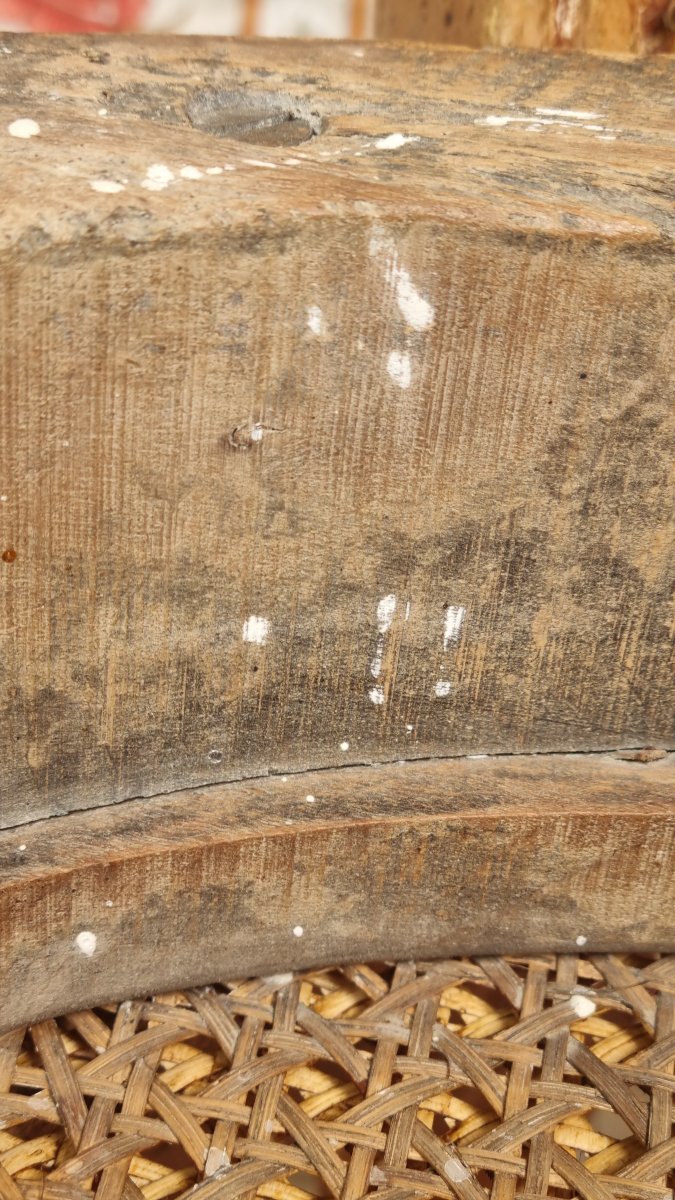 4 Louis XVI Style Chairs Stamped By André Mailfert Caning Patina Set-photo-3