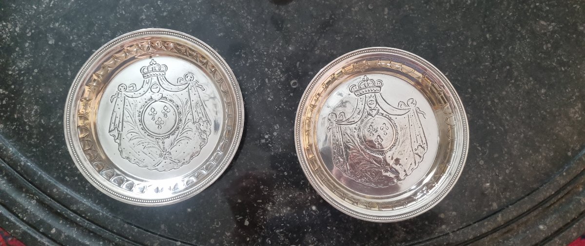 Pair Of Armes De France Couronne Royaliste Armoiries Bottle Buckles-photo-3