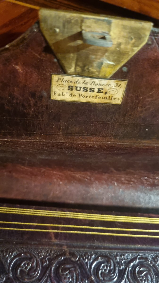 PORTEFEUILLE EN MAROQUIN SUSSE A PARIS VERS 1830/1840-photo-4