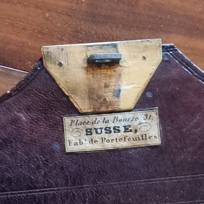 PORTEFEUILLE EN MAROQUIN SUSSE A PARIS VERS 1830/1840-photo-2