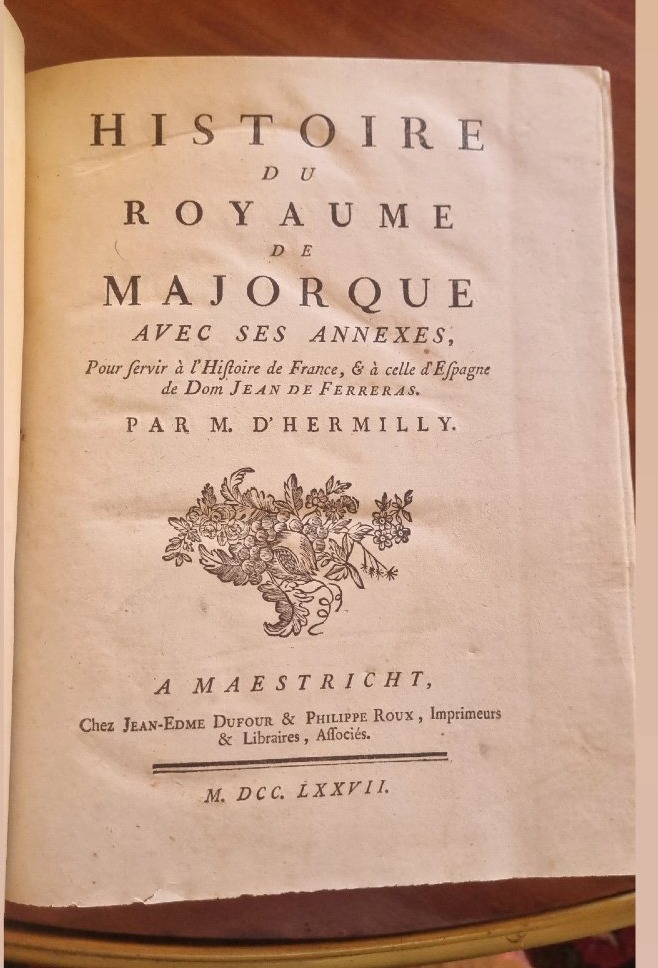 HISTOIRE DE MAJORQUE 1777 ESPAGNE D'HERMILLY MONTPELLIER 