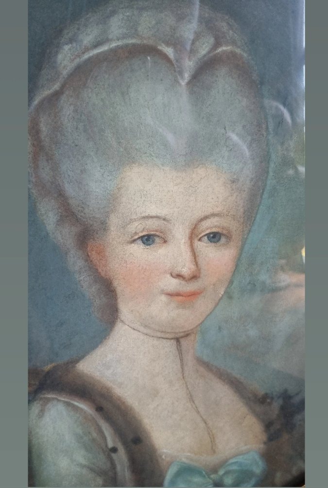 GRAND PASTEL PORTRAIT DE FEMME FIN XVIIIe EPOQUE
