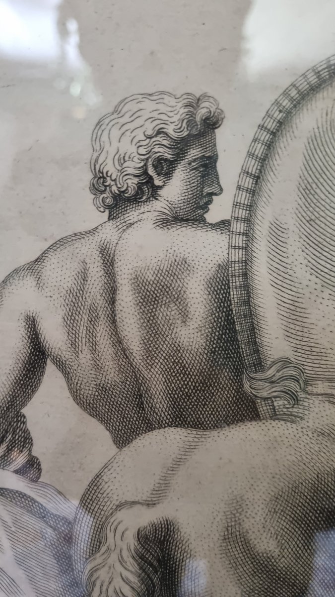 Pair Of Large 18th-century Engravings: Grand Tour, Horses, Antiquities-photo-1