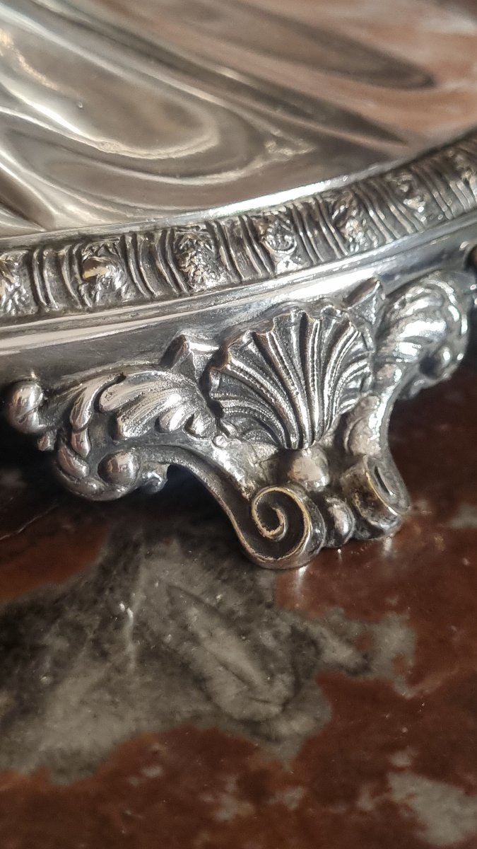 CHRISTOFLE GRANDE JARDINIÈRE EN METAL ARGENTÉ VERS 1850 CENTRE DE TABLE-photo-4