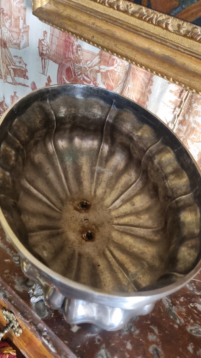 CHRISTOFLE GRANDE JARDINIÈRE EN METAL ARGENTÉ VERS 1850 CENTRE DE TABLE-photo-1