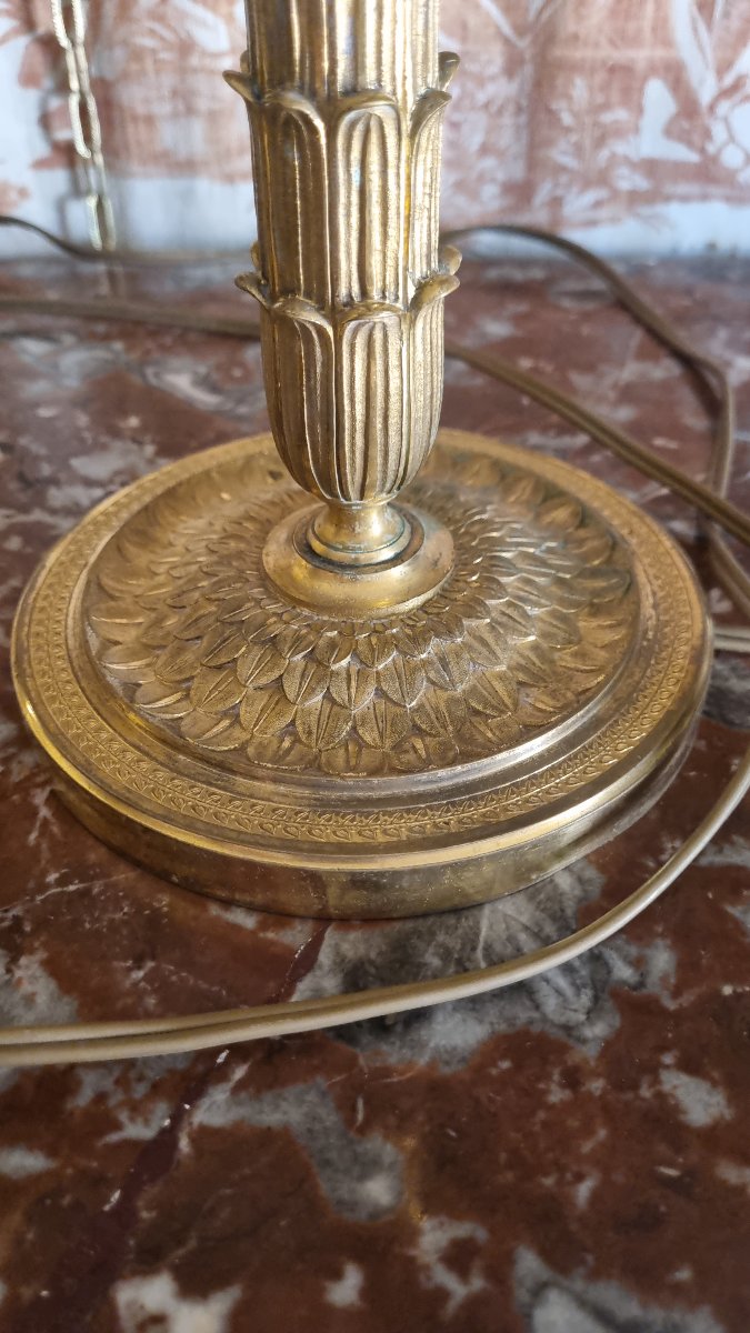 BOUGEOIRS PAIRE FLAMBEAUX EMPIRE BRONZE DORÉ ÉPOQUE  ORMOULU-photo-4