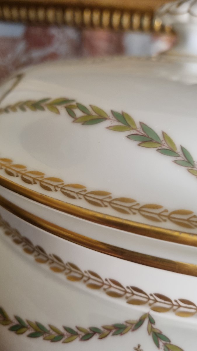PORCELAINE DE SÈVRES ÉPOQUE NAPOLÉON III 1862 AU CHIFFRE DE NAPOLÉON III SOUPIÈRE 1862-photo-6