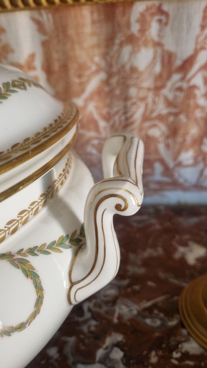 PORCELAINE DE SÈVRES ÉPOQUE NAPOLÉON III 1862 AU CHIFFRE DE NAPOLÉON III SOUPIÈRE 1862-photo-8