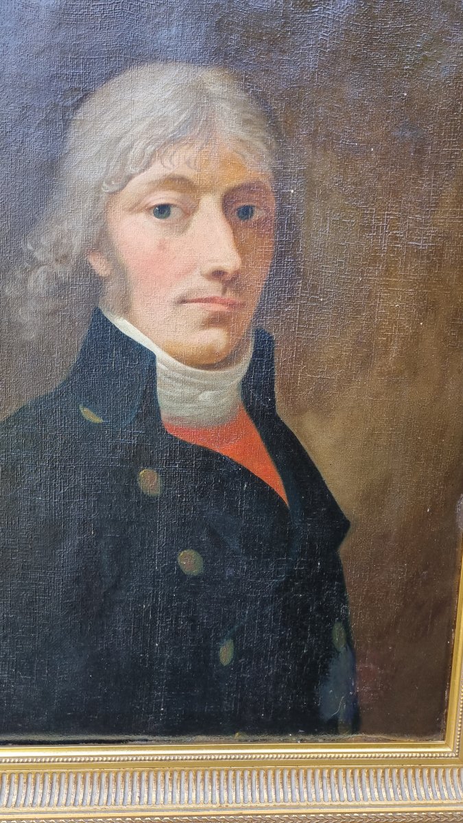 PORTRAIT DE JEUNE HOMME FIN XVIIIe VERS 1795 DIRECTOIRE -photo-2