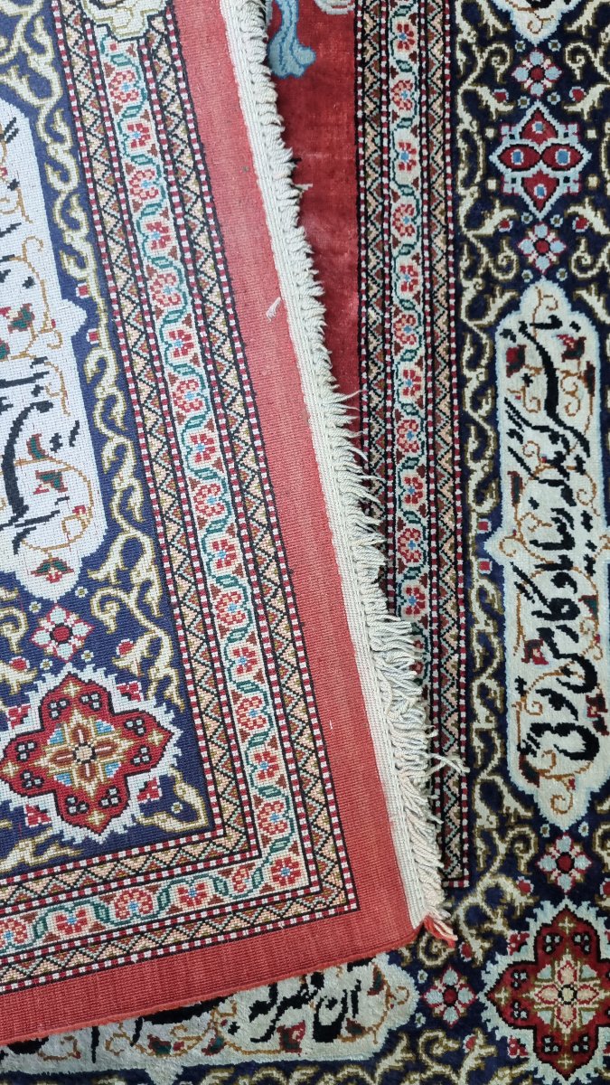 Fully Hand-knotted Silk Rug From Iran  123 Cm X 78 Cm Ghoum Chasse-photo-1