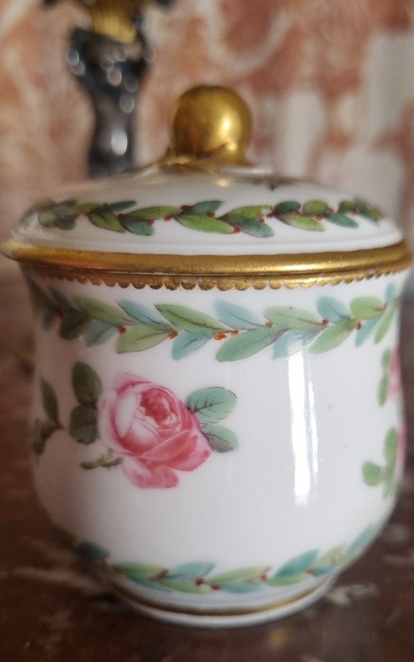 PORCELAINE DE SEVRES XVIIIe POT À JUS SERVICE ROSES ET FEUILLAGE LOUIS XVI  NICOLAS SINSSON-photo-3