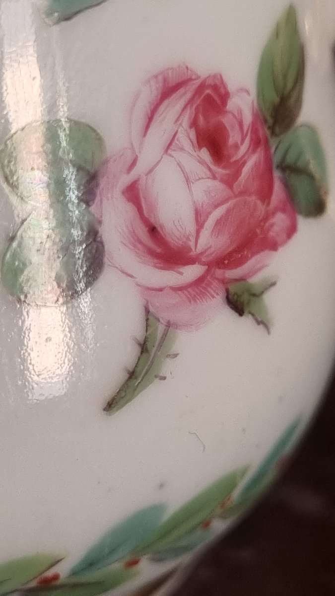 PORCELAINE DE SEVRES XVIIIe POT À JUS SERVICE ROSES ET FEUILLAGE LOUIS XVI  NICOLAS SINSSON-photo-3