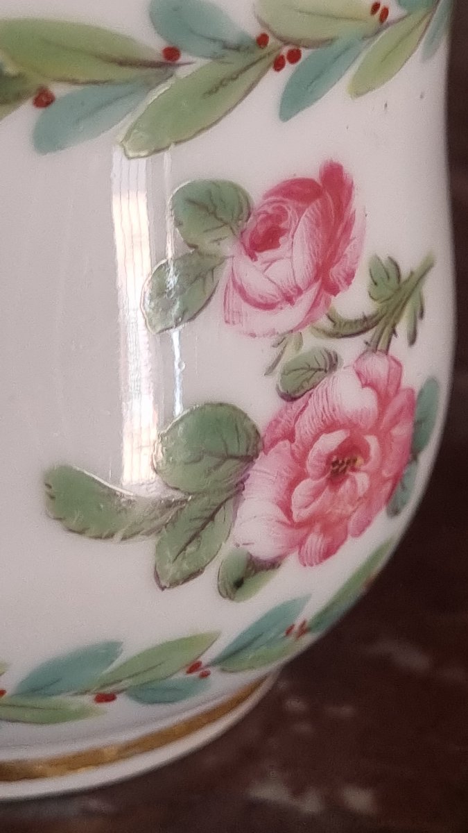 PORCELAINE DE SEVRES XVIIIe POT À JUS SERVICE ROSES ET FEUILLAGE LOUIS XVI  NICOLAS SINSSON-photo-4