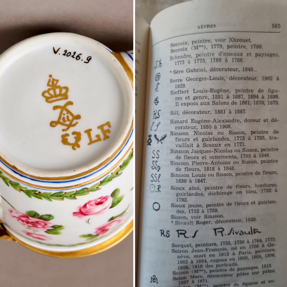 PORCELAINE DE SEVRES XVIIIe POT À JUS SERVICE ROSES ET FEUILLAGE LOUIS XVI  NICOLAS SINSSON-photo-8