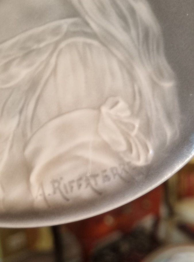 Auguste RAFFATERRE - PLAQUE DE PORCELAINE DE LIMOGES ART NOUVEAU-photo-2