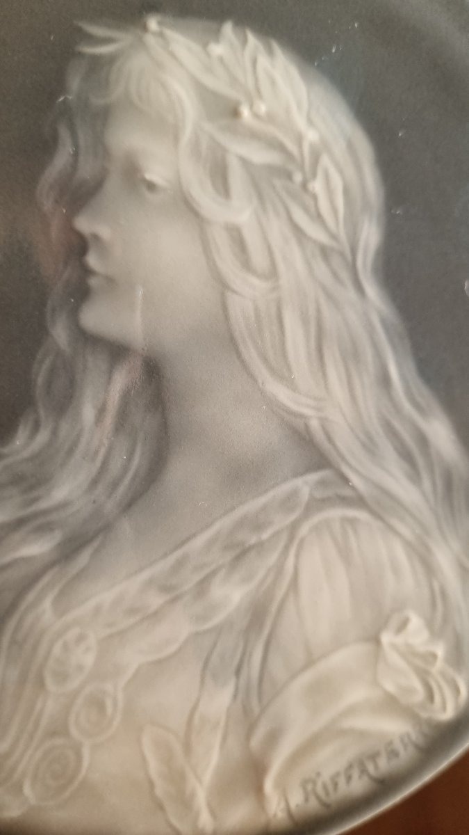 Auguste RAFFATERRE - PLAQUE DE PORCELAINE DE LIMOGES ART NOUVEAU-photo-4